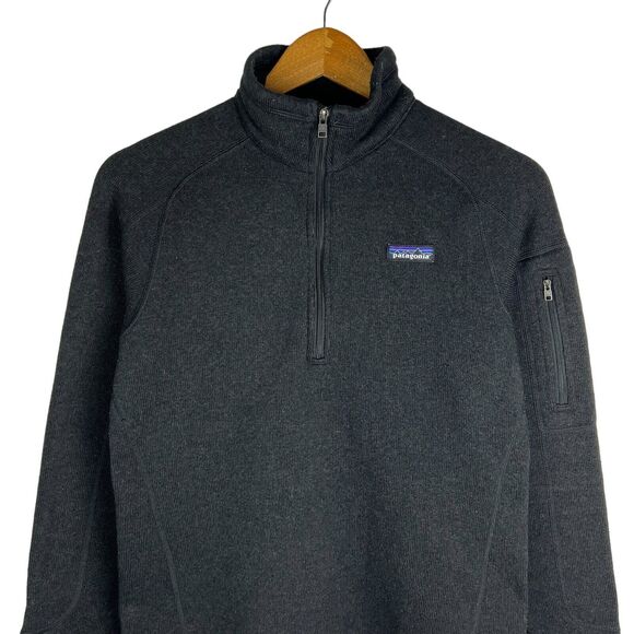 Patagonia Sweaters - Patagonia Better Sweater Womens M Black 1/2 Zip Long Sleeve Outdoor Fleece Logo